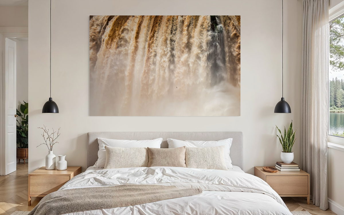 Garganta del Diablo (Devil's Throat), Iguazu Falls, Argentina shown framed in a room