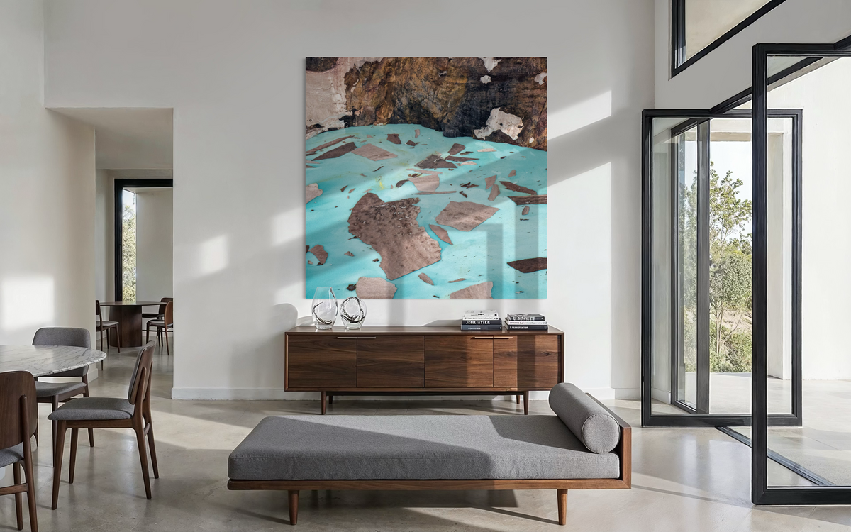 Malyi Semyachik Volcanic Lake, Kamchatka shown framed in a room