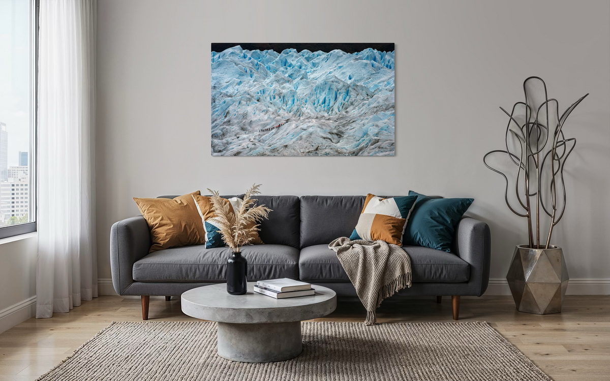 Perito Moreno, Argentina shown framed in a room