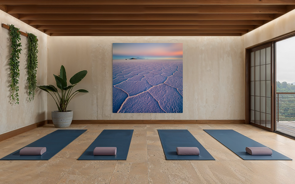 Salar de Uyuni, Bolivia shown framed in a room